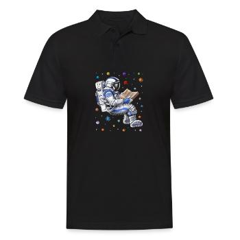 Livre de lecture d’astronaute - Polo Homme - noir - Devant - Kai (181cm)
