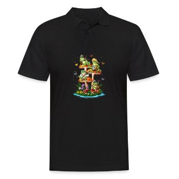 Grenouilles champignons - Polo Homme - noir - Devant - Kai (181cm)