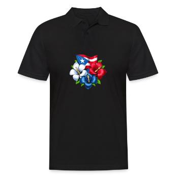 Drapeau des fleurs de Porto Rico - Polo Homme - noir - Devant - Kai (181cm)