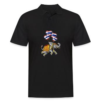 Thailand Elephant - Men's Polo Shirt - black - Front - Kai (181cm)