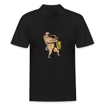 Saxophoniste carlin - Polo Homme - noir - Devant - Kai (181cm)
