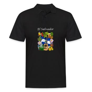 El Salvador Roots - Men's Polo Shirt - black - Front - Kai (181cm)