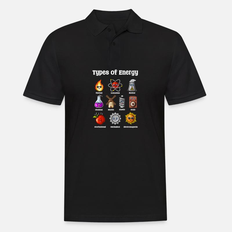 Physik Arten von Energie - Männer Poloshirt - Schwarz