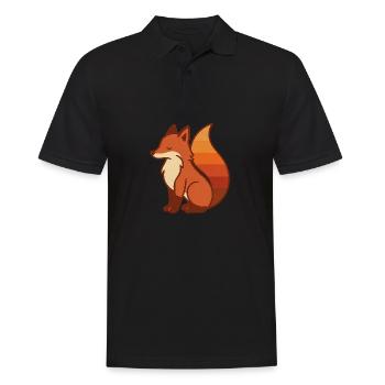 Retro Fox – Calm & Colorful Vibes - Männer Poloshirt - Schwarz - Vorne - Kai (181cm)