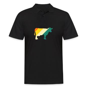Vache Highland Bovins Vaches - Polo Homme - noir - Devant - Kai (181cm)