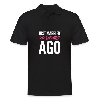 Heureux marié il y a 20 ans Gift - Polo Homme - noir - Devant - Kai (181cm)