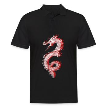 Japanischer Drache Japan Kanji anime Geschenkidee - Männer Poloshirt - Schwarz - Vorne - Kai (181cm)