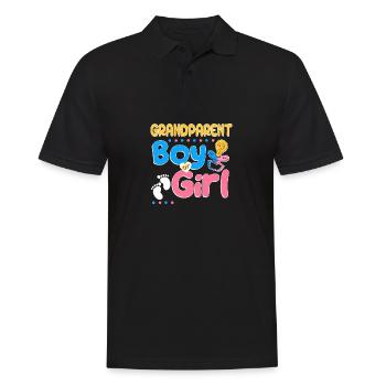 Les grands-parents roses ou bleus t’aiment grand-mère - Polo Homme - noir - Devant - Kai (181cm)