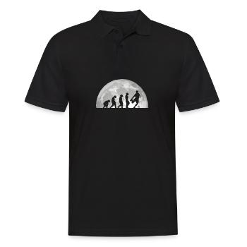 Fußballspieler Evolution Fußball - Männer Poloshirt - Schwarz - Vorne - Kai (181cm)