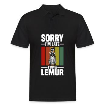 Lemur Liebhaber | Lemure Affe Afrika Geschenke - Männer Poloshirt - Schwarz - Vorne - Kai (181cm)