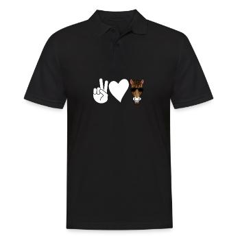 Reiten Pferd - Männer Poloshirt - Schwarz - Vorne - Kai (181cm)