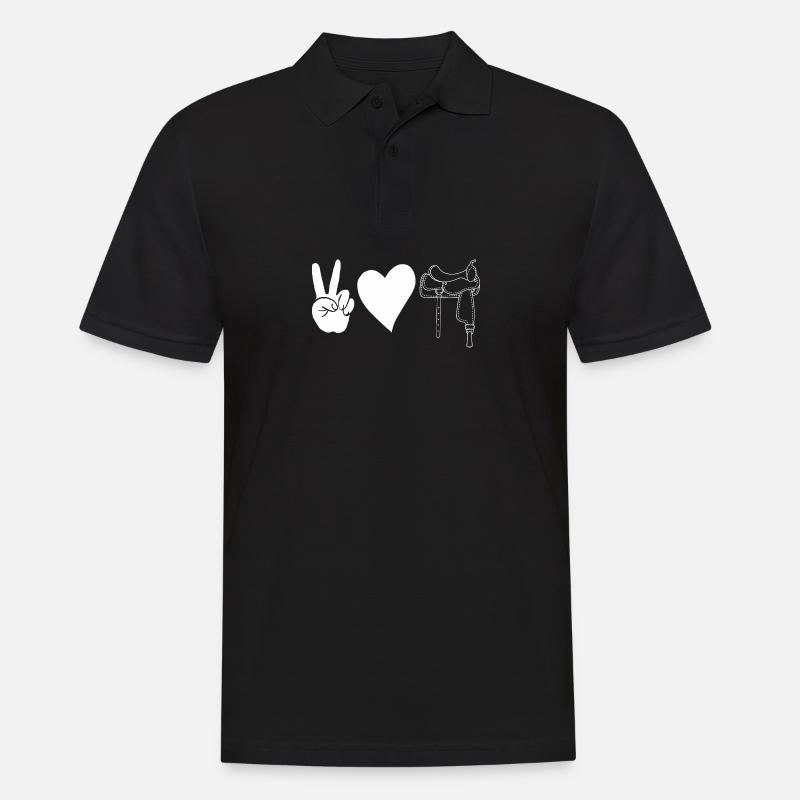 Reiten Pferde - Männer Poloshirt - Schwarz