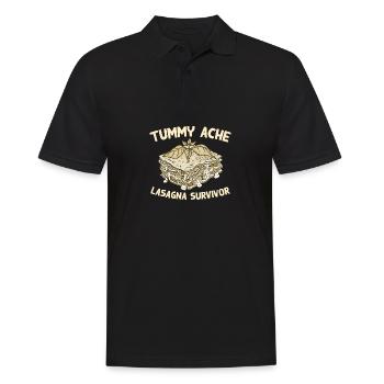 Tummy Ache Lasagna Survivor Funny Favorite Food - Männer Poloshirt - Schwarz - Vorne - Kai (181cm)