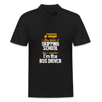 Chauffeur d’autobus scolaire Autobus scolaire - Polo Homme - noir - Devant - Kai (181cm)