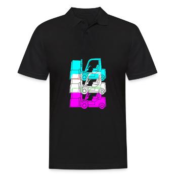 Gabelstaplerfahrer - Männer Poloshirt - Schwarz - Vorne - Kai (181cm)
