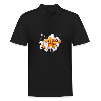 Japanischer Kitsune-Fuchs - Männer Poloshirt - Schwarz - Vorne - Kai (181cm)