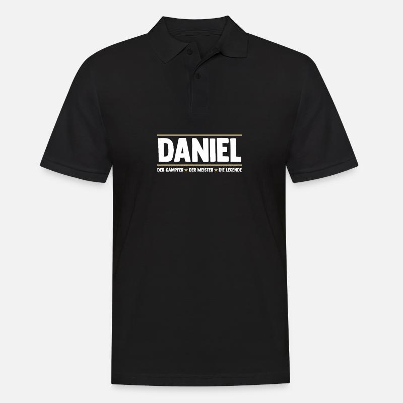 Daniel - Männer Poloshirt - Schwarz