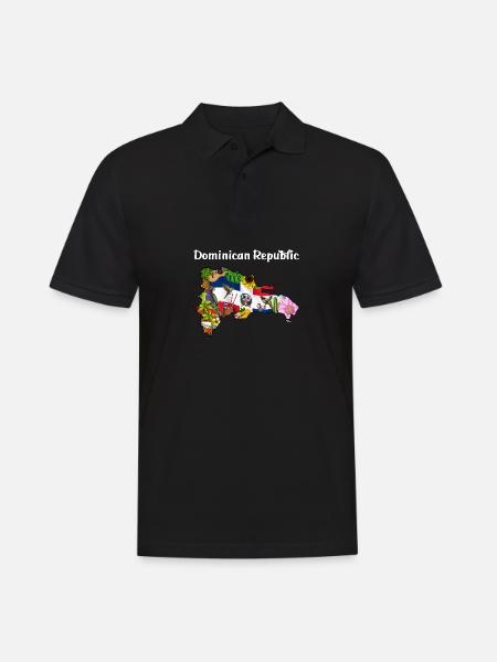 Dominican Republic Map - Men's Polo Shirt - black