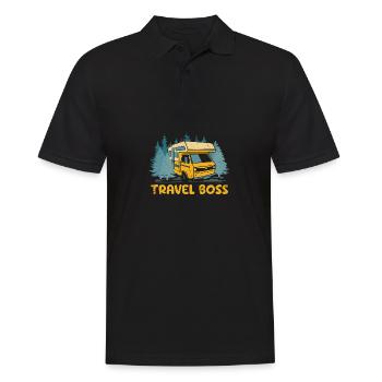Travel Boss Road Trip Traveler Adventure Travel - Men's Polo Shirt - black - Front - Kai (181cm)