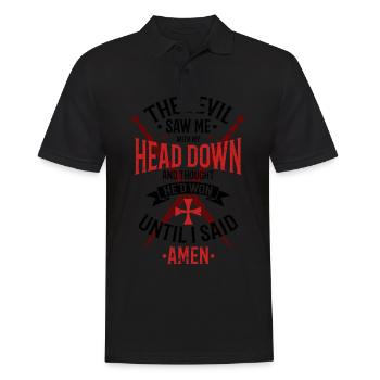 The Devil Saw Me With My Head Down Red / Black - Men's Polo Shirt - black - Front - Kai (181cm)
