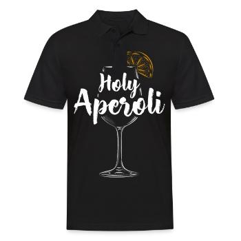 Holy Aperoli Italien Cocktail Drink Witziges Wein - Männer Poloshirt - Schwarz - Vorne - Kai (181cm)