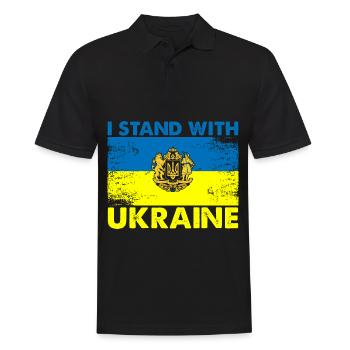 I Stand With Ukraine - Männer Poloshirt - Schwarz - Vorne - Kai (181cm)