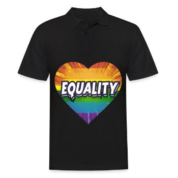 LGBTQ Equality - Männer Poloshirt - Schwarz - Vorne - Kai (181cm)