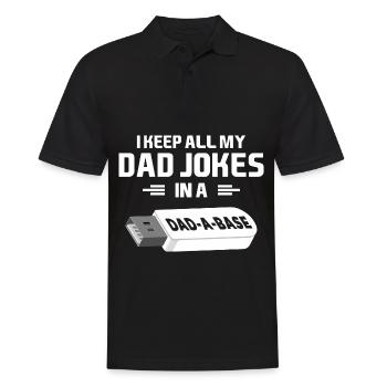 Je garde toutes les blagues de mon père dans un papa une clé USB de base - Polo Homme - noir - Devant - Kai (181cm)