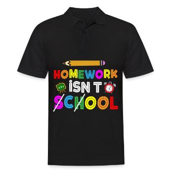 Les devoirs ne sont pas une école cool - Polo Homme - noir - Devant - Kai (181cm)