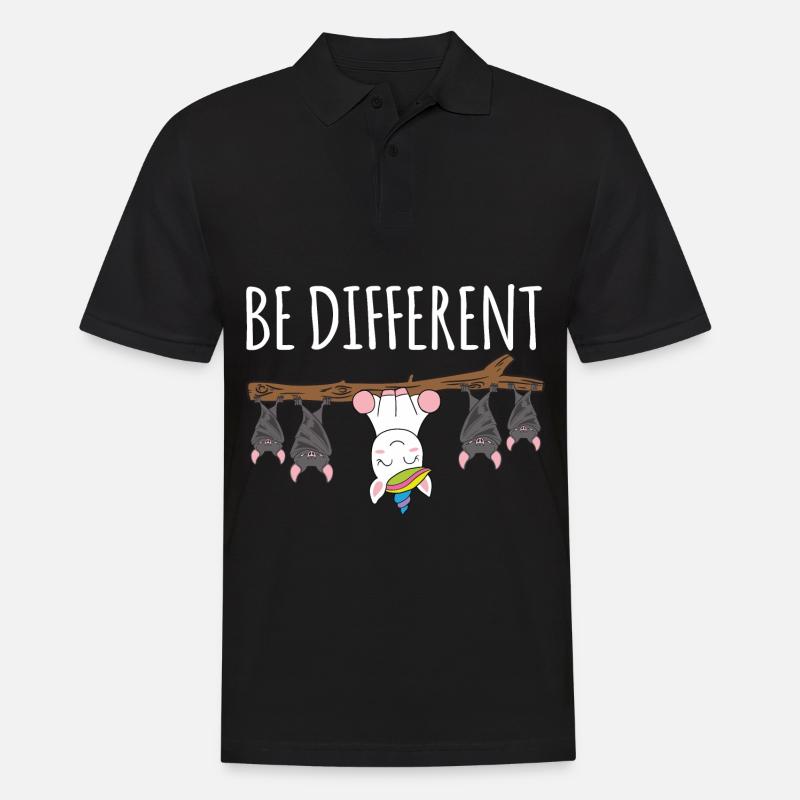 Be Different Fledermuas Einhorn - Männer Poloshirt - Schwarz