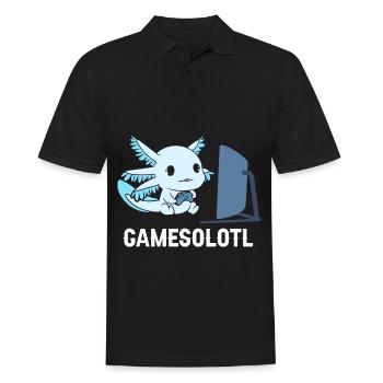 Gamesolotl Axolotl Gaming Controller - Männer Poloshirt - Schwarz - Vorne - Kai (181cm)