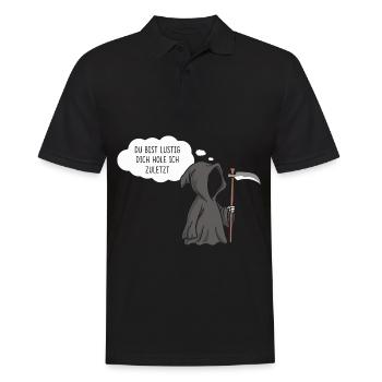 Sensenmann Du Bist Lustig Dich Hole Ich Zuletzt - Männer Poloshirt - Schwarz - Vorne - Kai (181cm)