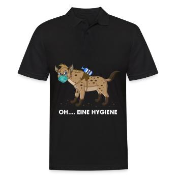 Hyäne Hygiene Mundschutz Maske Hygiäne Wortwitz - Männer Poloshirt - Schwarz - Vorne - Kai (181cm)