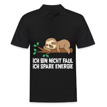 Ich bin Nicht Faul Ich Spare Energie Faultier - Männer Poloshirt - Schwarz - Vorne - Kai (181cm)