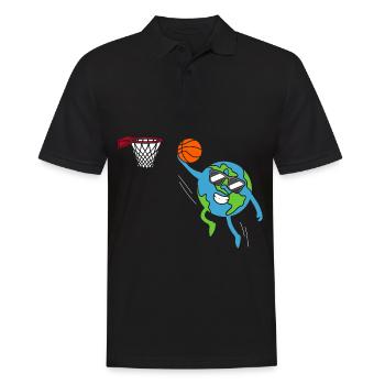 La Terre joue au basketball Jour de la Terre Jour de la Terre - Polo Homme - noir - Devant - Kai (181cm)