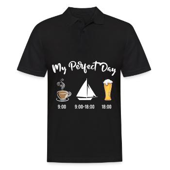 Ma journée parfaite Café et bière Voilier - Polo Homme - noir - Devant - Kai (181cm)