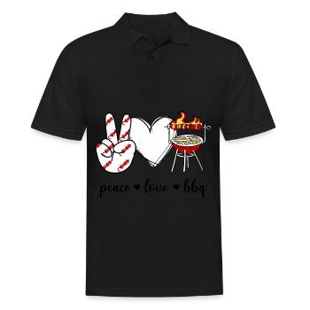 Barbecue Peace Love - Polo Homme - noir - Devant - Kai (181cm)