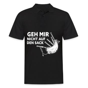 Geh Mir Nicht Auf Den Sack Dudelsack Sackpfeife - Männer Poloshirt - Schwarz - Vorne - Kai (181cm)