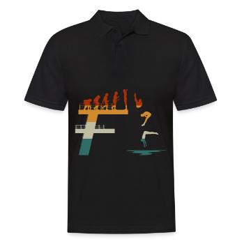 Turmspringer Evolution Wasserspringer Sprungturm - Männer Poloshirt - Schwarz - Vorne - Kai (181cm)