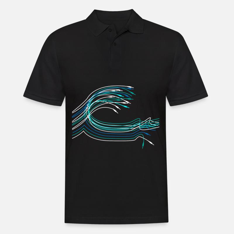 Audio Kabel Welle Elektro Musiker Tontechniker - Männer Poloshirt - Schwarz