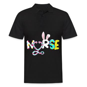 Nurse Rabbit Ear Stethoscope Happy Easter - Men's Polo Shirt - black - Front - Kai (181cm)