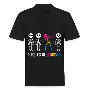 Dare To Be Yourself Pan Dabbing Skeleton - Männer Poloshirt - Schwarz - Vorne - Kai (181cm)