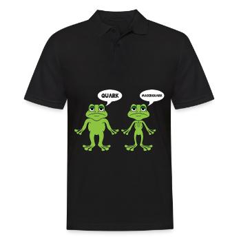 Quark Magerquark - lustige Frosch Grafik - Männer Poloshirt - Schwarz - Vorne - Kai (181cm)