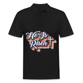 He is Risen Resurrection Jesus Christ Faith - Men's Polo Shirt - black - Front - Kai (181cm)
