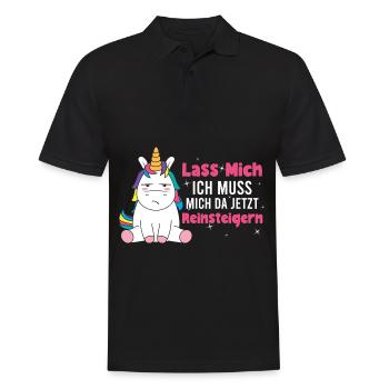 Ich Muss Mich Da Jetzt Reinsteigern Einhorn - Männer Poloshirt - Schwarz - Vorne - Kai (181cm)
