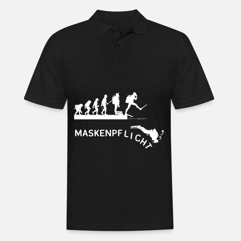 Evolution Taucher Maskenpflicht - Männer Poloshirt - Schwarz