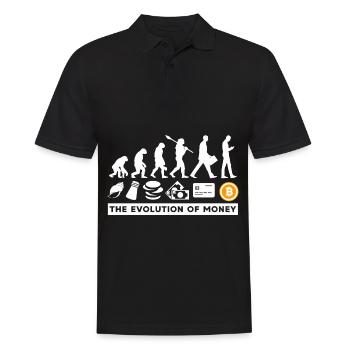 Bitcoin Crypto BTC The Evolution Of Money - Männer Poloshirt - Schwarz - Vorne - Kai (181cm)