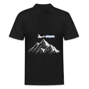 Berg Flugzeug Trans Flagge Transsexuell - Männer Poloshirt - Schwarz - Vorne - Kai (181cm)
