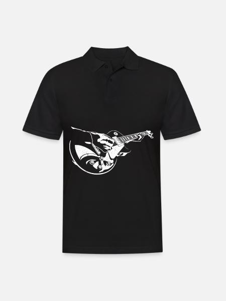 Guitare électrique Guitariste électrique Musique Guitare basse Bassiste - Polo Homme - noir