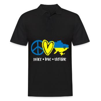Peace Love Ukraine I Stand With Ukraine - Männer Poloshirt - Schwarz - Vorne - Kai (181cm)